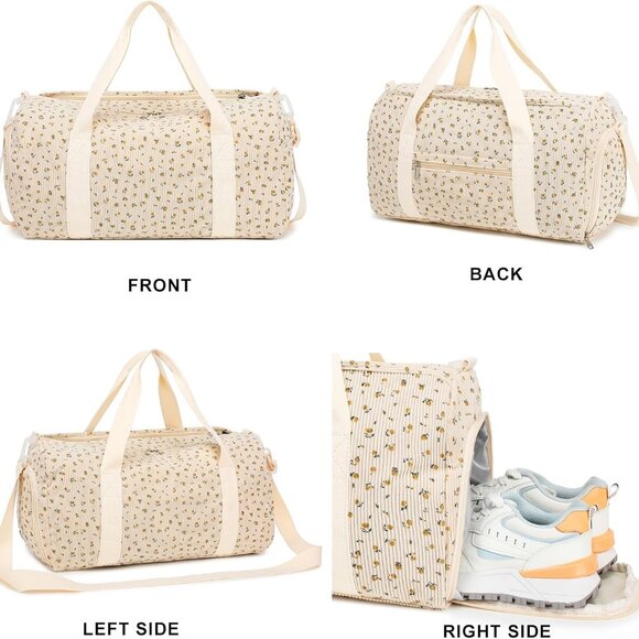 for Gym Sports Women Girls Workout Travel Bag Weekender with Shoe Compartment an - Picture 9 of 9